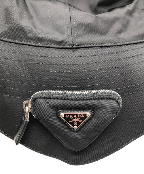 PRADA（プラダ）PRADA (プラダ) Re-Nylon Bucket Hat（リナイロン バケットハット） ブラック サイズ:XLの古着・服飾アイテム