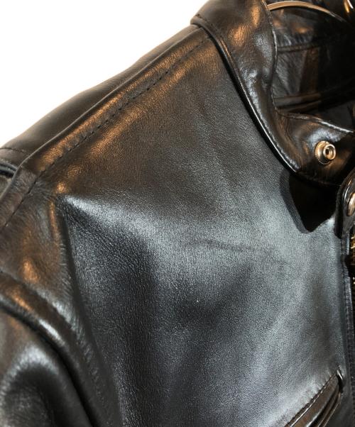 KADOYA K'S LEATHER（カドヤ K'S レザー）KADOYA K'S LEATHER (カドヤ K'S レザー) ライナー付シングルライダースジャケット ブラック サイズ:LLの古着・服飾アイテム