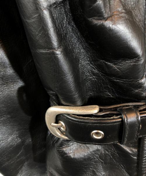 KADOYA K'S LEATHER（カドヤ K'S レザー）KADOYA K'S LEATHER (カドヤ K'S レザー) ライナー付シングルライダースジャケット ブラック サイズ:LLの古着・服飾アイテム