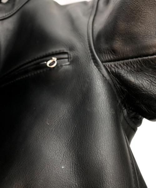 KADOYA K'S LEATHER（カドヤ K'S レザー）KADOYA K'S LEATHER (カドヤ K'S レザー) ライナー付シングルライダースジャケット ブラック サイズ:LLの古着・服飾アイテム