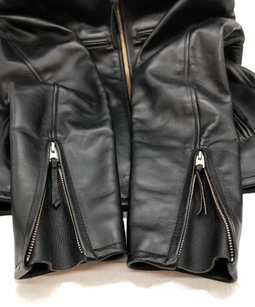 KADOYA K'S LEATHER（カドヤ K'S レザー）KADOYA K'S LEATHER (カドヤ K'S レザー) ライナー付シングルライダースジャケット ブラック サイズ:LLの古着・服飾アイテム