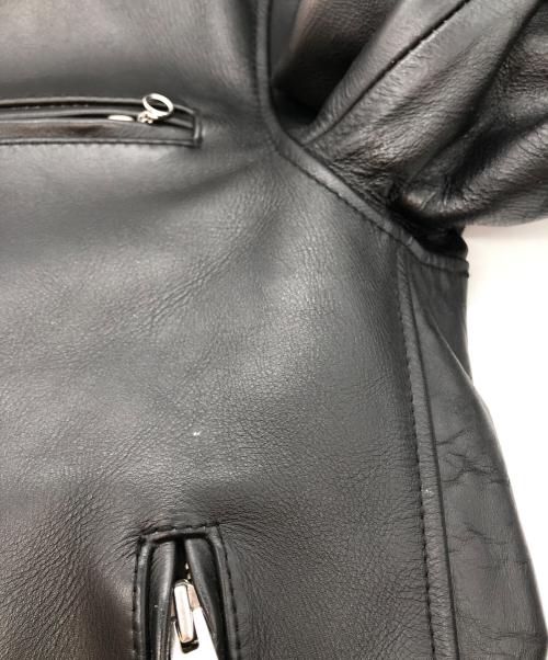KADOYA K'S LEATHER（カドヤ K'S レザー）KADOYA K'S LEATHER (カドヤ K'S レザー) ライナー付シングルライダースジャケット ブラック サイズ:LLの古着・服飾アイテム