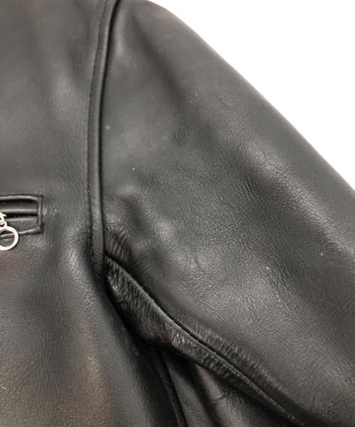 KADOYA K'S LEATHER（カドヤ K'S レザー）KADOYA K'S LEATHER (カドヤ K'S レザー) ライナー付シングルライダースジャケット ブラック サイズ:LLの古着・服飾アイテム