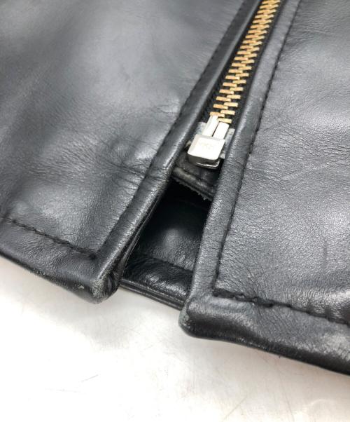 KADOYA K'S LEATHER（カドヤ K'S レザー）KADOYA K'S LEATHER (カドヤ K'S レザー) ライナー付シングルライダースジャケット ブラック サイズ:LLの古着・服飾アイテム