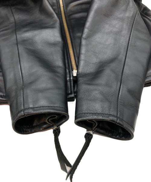 KADOYA K'S LEATHER（カドヤ K'S レザー）KADOYA K'S LEATHER (カドヤ K'S レザー) ライナー付シングルライダースジャケット ブラック サイズ:LLの古着・服飾アイテム