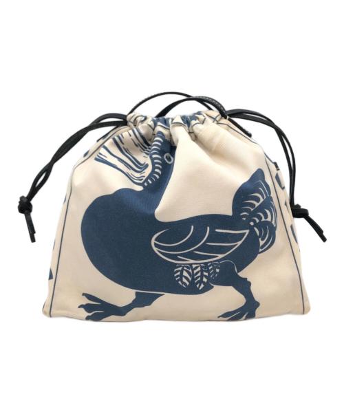 LOEWE（ロエベ）LOEWE (ロエベ) ドローストリングポーチ ベージュの古着・服飾アイテム