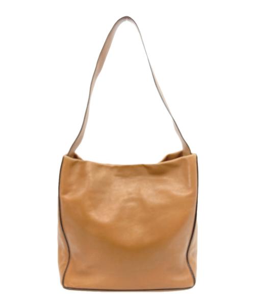 PRADA（プラダ）PRADA (プラダ) 型押しワンショルダーバッグ ベージュの古着・服飾アイテム