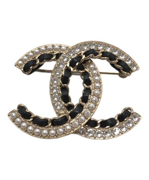CHANEL（シャネル）CHANEL (シャネル) ココマークブローチ ゴールド×ブラック サイズ:下記参照の古着・服飾アイテム