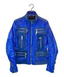 D&G（ディーアンドジー）の古着「ZIP SWITCHING LEATHER JACKETS」｜ブルー