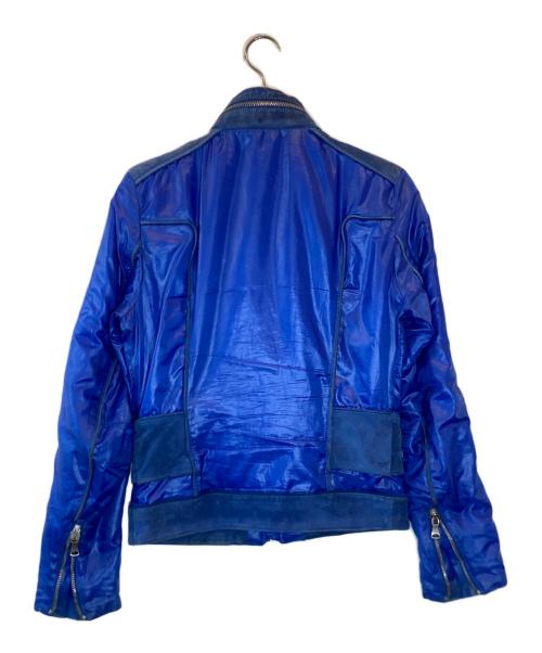 D&G（ディーアンドジー）D&G (ディーアンドジー) ZIP SWITCHING LEATHER JACKETS ブルー サイズ:SIZE 44の古着・服飾アイテム