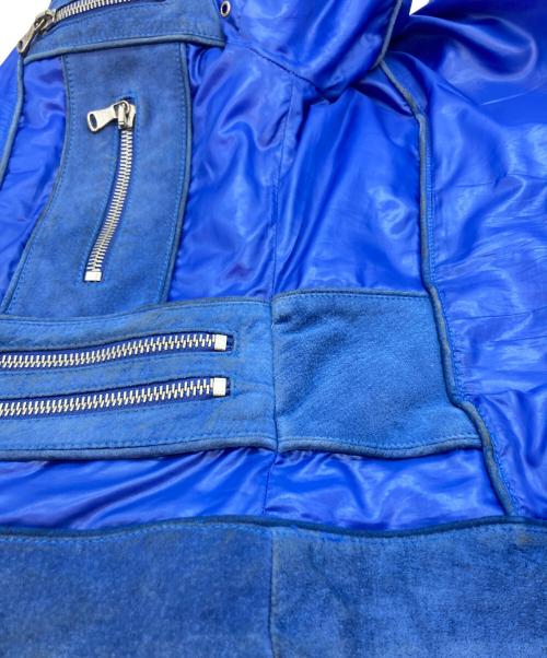 D&G（ディーアンドジー）D&G (ディーアンドジー) ZIP SWITCHING LEATHER JACKETS ブルー サイズ:SIZE 44の古着・服飾アイテム