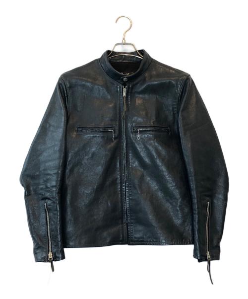 Buco（ブコ）Buco (ブコ) ホースハイドシングルレザージャケット ネイビー サイズ:36の古着・服飾アイテム