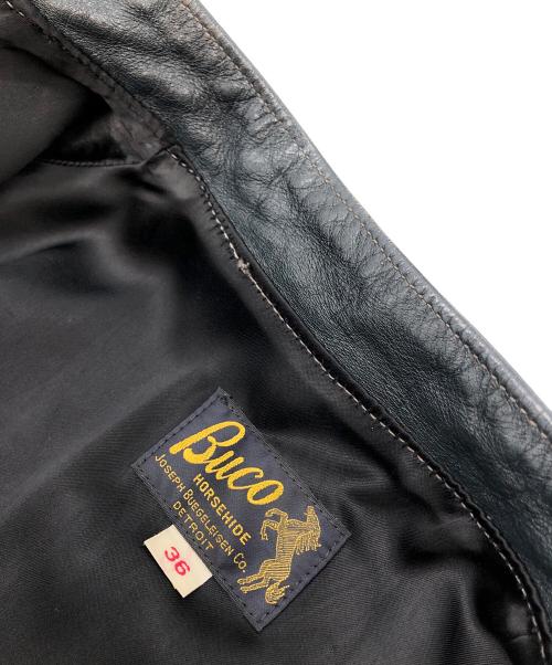 Buco（ブコ）Buco (ブコ) ホースハイドシングルレザージャケット ネイビー サイズ:36の古着・服飾アイテム