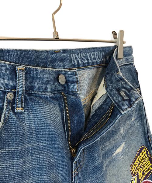 Hysteric Glamour（ヒステリックグラマー）Hysteric Glamour (ヒステリックグラマー) STICKERS リメイクデニム / GIRL PRINT DENIM インディゴ サイズ:32の古着・服飾アイテム