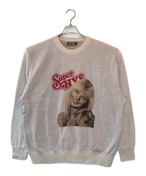 Hysteric Glamour（ヒステリックグラマー）Hysteric Glamour (ヒステリックグラマー) ROCK MY WORLDガールデザインニット ベージュ サイズ:XL 未使用品の古着・服飾アイテム