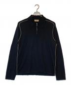 HERMESエルメス）の古着「パイピングデザインカシミヤハーフジップニット」｜ブラック