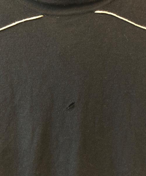 HERMES（エルメス）HERMES (エルメス) パイピングデザインカシミヤハーフジップニット ブラック サイズ:Lの古着・服飾アイテム