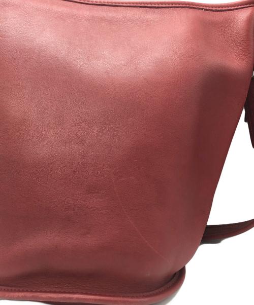 COACH（コーチ）COACH (コーチ) バケツ型レザーショルダーバッグ レッドの古着・服飾アイテム