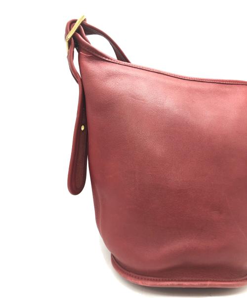 COACH（コーチ）COACH (コーチ) バケツ型レザーショルダーバッグ レッドの古着・服飾アイテム