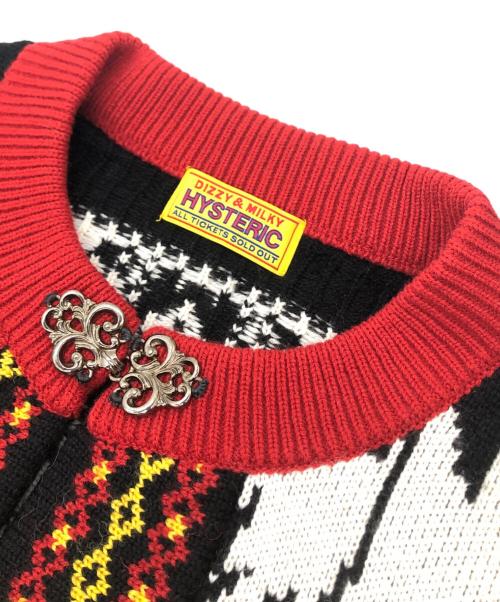 Hysteric Glamour（ヒステリックグラマー）Hysteric Glamour (ヒステリックグラマー) ノルディックニットカーディガン レッド サイズ:FREEの古着・服飾アイテム