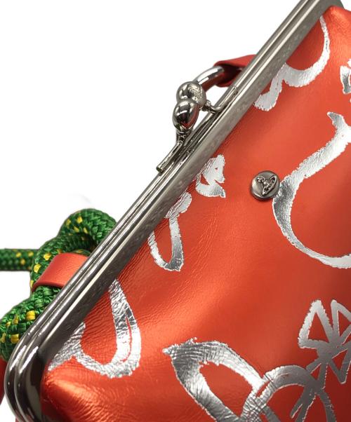 Vivienne Westwood（ヴィヴィアンウエストウッド）Vivienne Westwood (ヴィヴィアンウエストウッド) SCRIBBLE HEARTS がま口ショルダーバッグ オレンジの古着・服飾アイテム