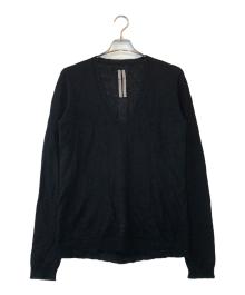RICK OWENS（リックオウエンス）の古着「ベビーアルパカVネックニット」｜ブラック