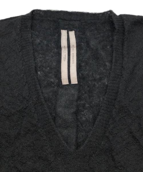 RICK OWENS（リックオウエンス）RICK OWENS (リックオウエンス) ベビーアルパカVネックニット ブラック サイズ:Mの古着・服飾アイテム