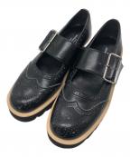 tricot COMME des GARCONSトリココムデギャルソン）の古着「ウィングチップストラップシューズ」｜ブラック