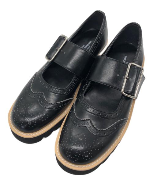 tricot COMME des GARCONS（トリココムデギャルソン）tricot COMME des GARCONS (トリココムデギャルソン) ウィングチップストラップシューズ ブラック サイズ:23の古着・服飾アイテム