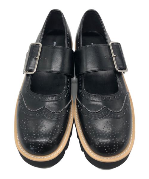 tricot COMME des GARCONS（トリココムデギャルソン）tricot COMME des GARCONS (トリココムデギャルソン) ウィングチップストラップシューズ ブラック サイズ:23の古着・服飾アイテム