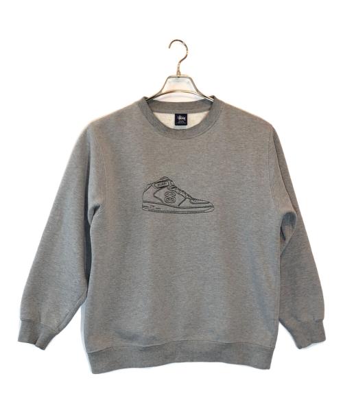 stussy（ステューシー）stussy (ステューシー) スニーカーロゴ刺繍スウェット グレー サイズ:SIZE Sの古着・服飾アイテム