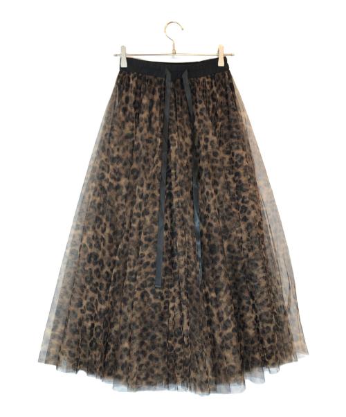 CHOKLATE（チョコレート）CHOKLATE (チョコレート) レオパード チュールスカート ブラウン サイズ:SIZE S/Mの古着・服飾アイテム