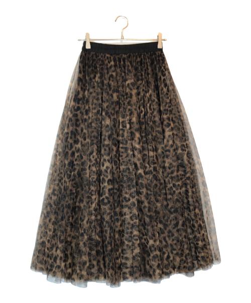 CHOKLATE（チョコレート）CHOKLATE (チョコレート) レオパード チュールスカート ブラウン サイズ:SIZE S/Mの古着・服飾アイテム
