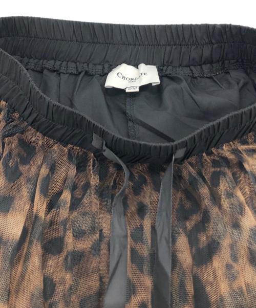 CHOKLATE（チョコレート）CHOKLATE (チョコレート) レオパード チュールスカート ブラウン サイズ:SIZE S/Mの古着・服飾アイテム