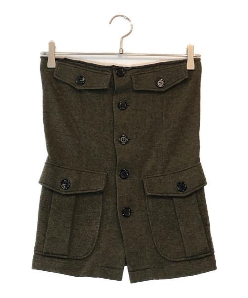 INSCRIRE（アンスクリア）INSCRIRE (アンスクリア) ミリタリーチューブトップ オリーブ サイズ:Mの古着・服飾アイテム
