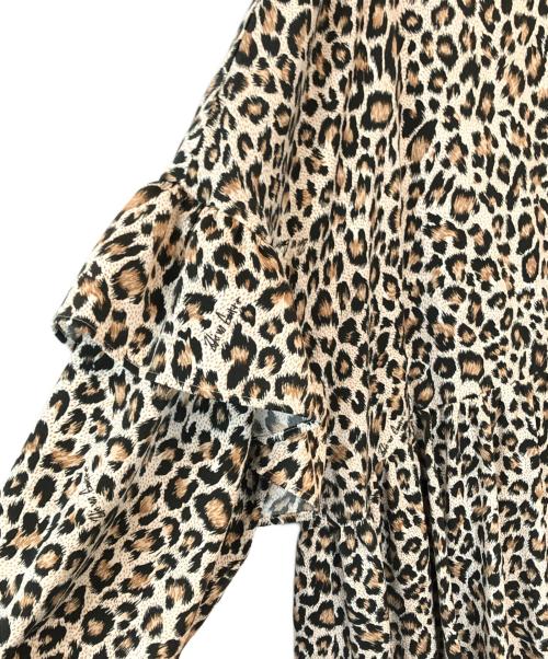 Whim Gazette（ウィムガゼット）Whim Gazette (ウィムガゼット) 【15th Anniversary】レオパードフリルワンピース ブラウン サイズ:Fの古着・服飾アイテム