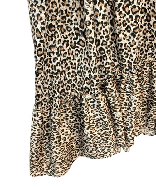 Whim Gazette（ウィムガゼット）Whim Gazette (ウィムガゼット) 【15th Anniversary】レオパードフリルワンピース ブラウン サイズ:Fの古着・服飾アイテム