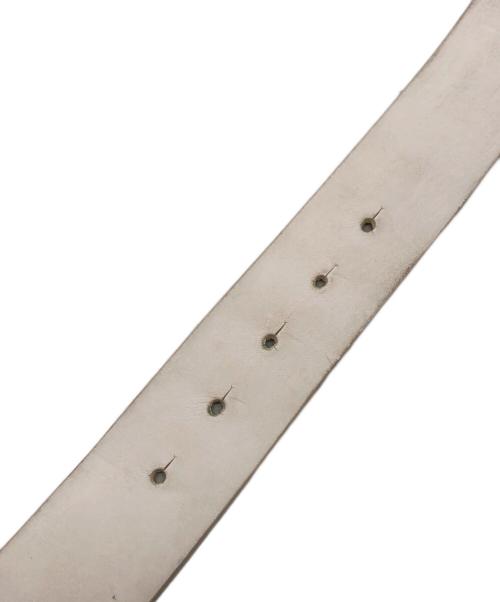 DIESEL（ディーゼル）DIESEL (ディーゼル) ビジュークリスタルレザーベルト ホワイト サイズ:CM75　INCH30の古着・服飾アイテム