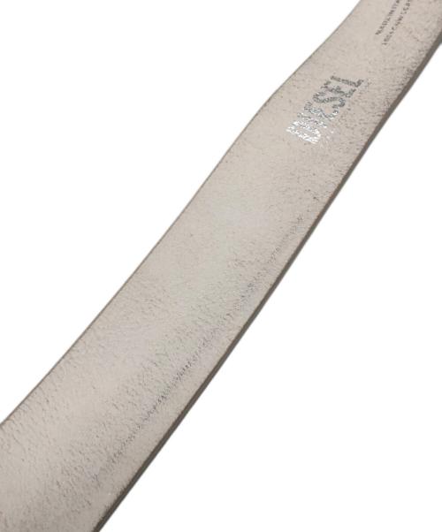 DIESEL（ディーゼル）DIESEL (ディーゼル) ビジュークリスタルレザーベルト ホワイト サイズ:CM75　INCH30の古着・服飾アイテム