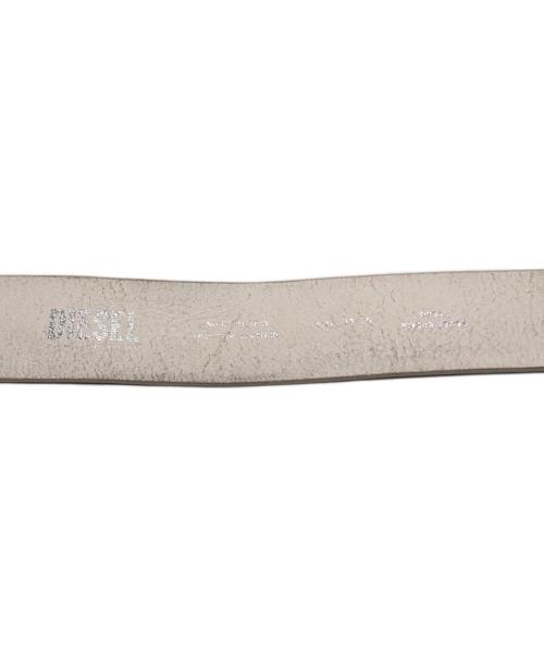 DIESEL（ディーゼル）DIESEL (ディーゼル) ビジュークリスタルレザーベルト ホワイト サイズ:CM75　INCH30の古着・服飾アイテム