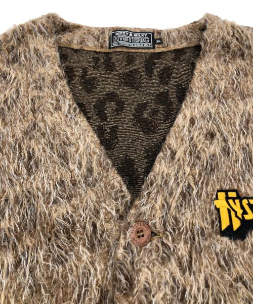 Hysteric Glamour（ヒステリックグラマー）Hysteric Glamour (ヒステリックグラマー) LOGO刺繍 モヘア カーディガン ブラウン サイズ:XLの古着・服飾アイテム