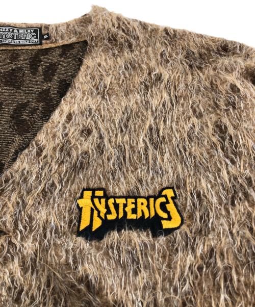 Hysteric Glamour（ヒステリックグラマー）Hysteric Glamour (ヒステリックグラマー) LOGO刺繍 モヘア カーディガン ブラウン サイズ:XLの古着・服飾アイテム