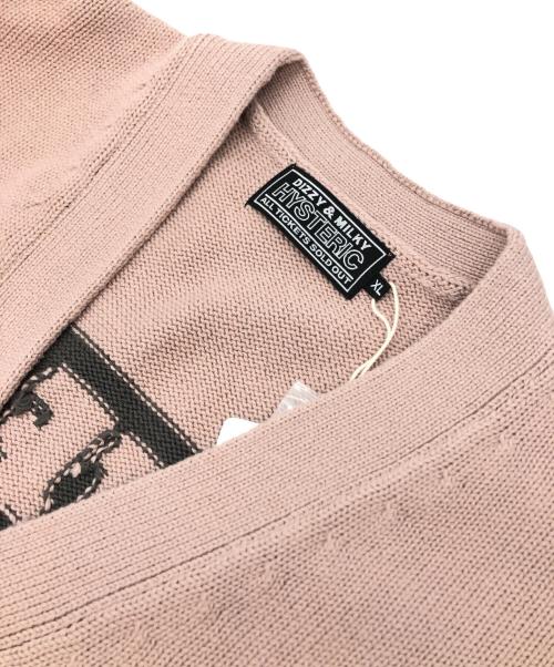 Hysteric Glamour（ヒステリックグラマー）Hysteric Glamour (ヒステリックグラマー) BAD ASS MAMA編込 カーディガン ピンク サイズ:XLの古着・服飾アイテム