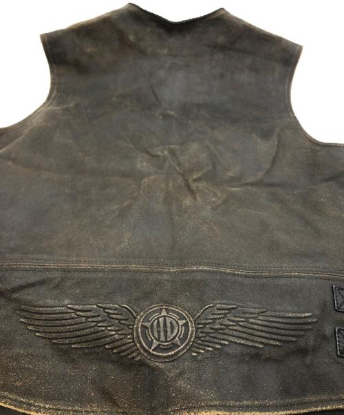 HARLEY-DAVIDSON（ハーレーダビッドソン）HARLEY-DAVIDSON (ハーレーダビッドソン) レザーベスト ブラウン サイズ:Mの古着・服飾アイテム