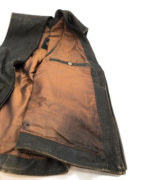 HARLEY-DAVIDSON（ハーレーダビッドソン）HARLEY-DAVIDSON (ハーレーダビッドソン) レザーベスト ブラウン サイズ:Mの古着・服飾アイテム