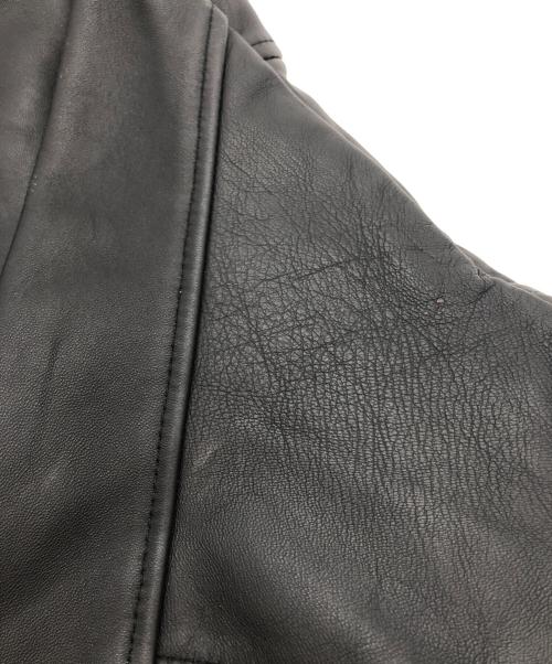 Schott（ショット）Schott (ショット) 別注ノーカラーラムレザージャケット ブラック サイズ:XLの古着・服飾アイテム