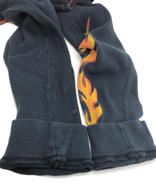 HARLEY-DAVIDSON（ハーレーダビッドソン）HARLEY-DAVIDSON (ハーレーダビッドソン) 袖フレイムサーマルカットソー ブラック サイズ:XLの古着・服飾アイテム