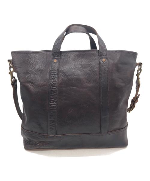 SLOW（スロウ）SLOW (スロウ) レザー2WAYトートバッグ ブラウンの古着・服飾アイテム