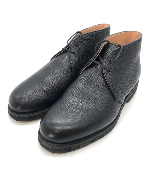 SCOTCH GRAIN（スコッチグレイン）SCOTCH GRAIN (スコッチグレイン) レザーチャッカーブーツ ブラック サイズ:SIZE 25 1/2の古着・服飾アイテム