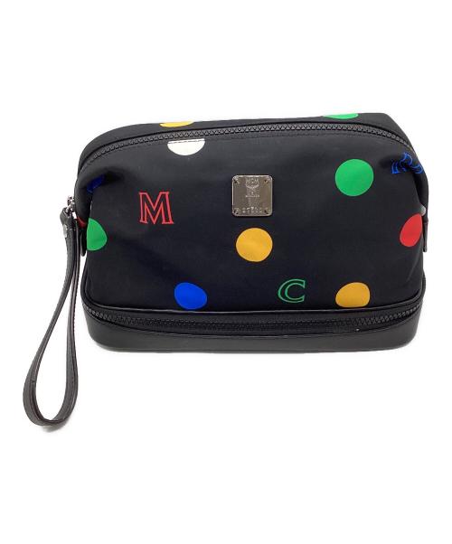 MCM（エムシーエム）MCM (エムシーエム) ドット柄ポーチ ブラックの古着・服飾アイテム